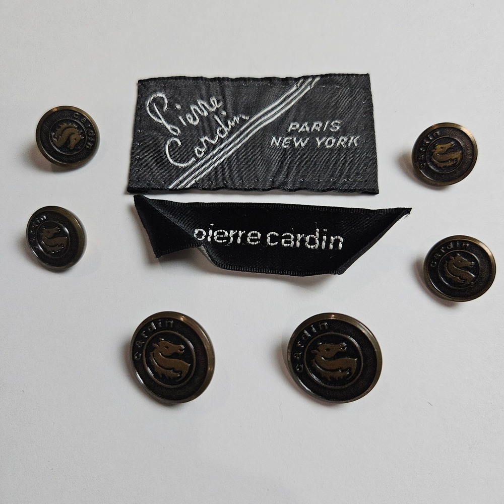 Pierre Cardin Bronze Tone Metal Blazer Buttons Set of 6 Horse Crest Logo Vintage